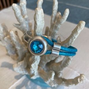 Swarovski Crystal and plated silver bracelet